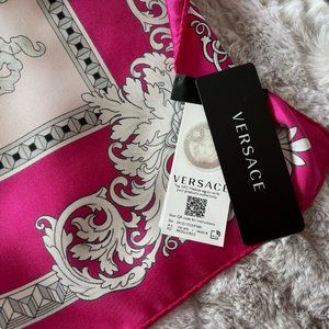 Versace Pink Medusa Renaissance Silk Scarf Large Size